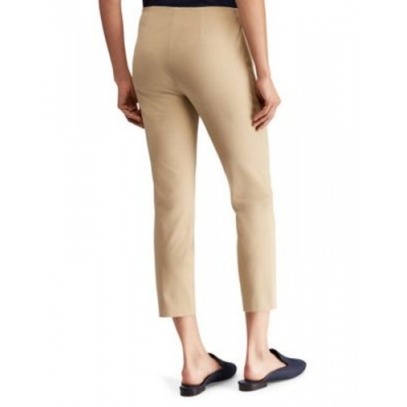 LAUREN RALPH LAUREN Skinny Cropped Pants Tan 4 - Picture 2 of 7